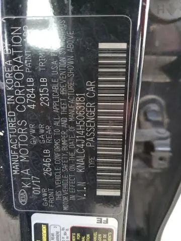 2017 KIA CADENZA PREMIUM  