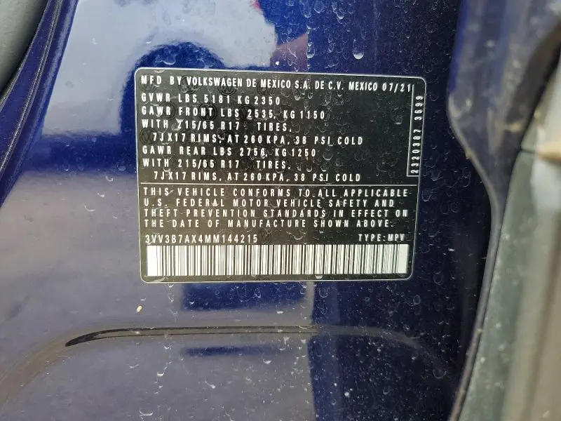 2021 VOLKSWAGEN TIGUAN SE  