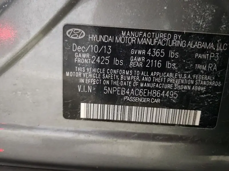 2014 HYUNDAI SONATA GLS  