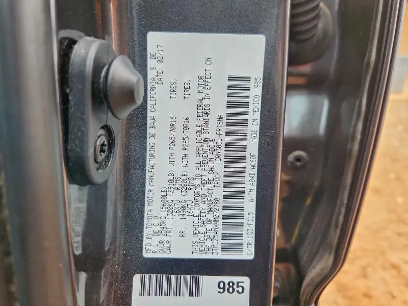 2017 TOYOTA TACOMA DOUBLE CAB  