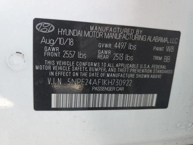 2019 HYUNDAI SONATA SE