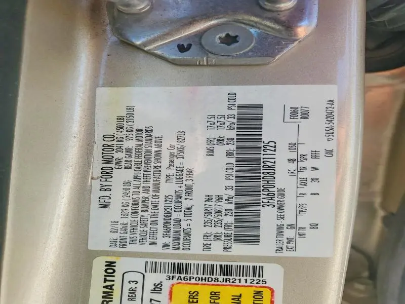 2018 FORD FUSION SE  