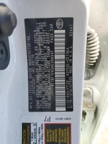 2017 TOYOTA CAMRY LE