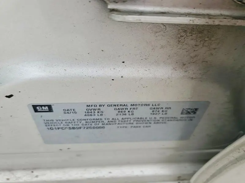 2015 CHEVROLET CRUZE LT  