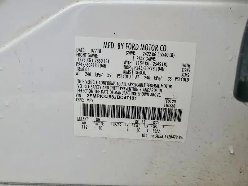 2018 FORD EDGE SEL  