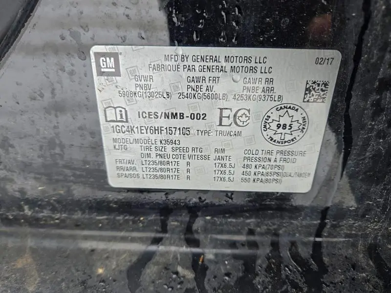 2017 CHEVROLET SILVERADO K3500 HIGH COUNTRY  