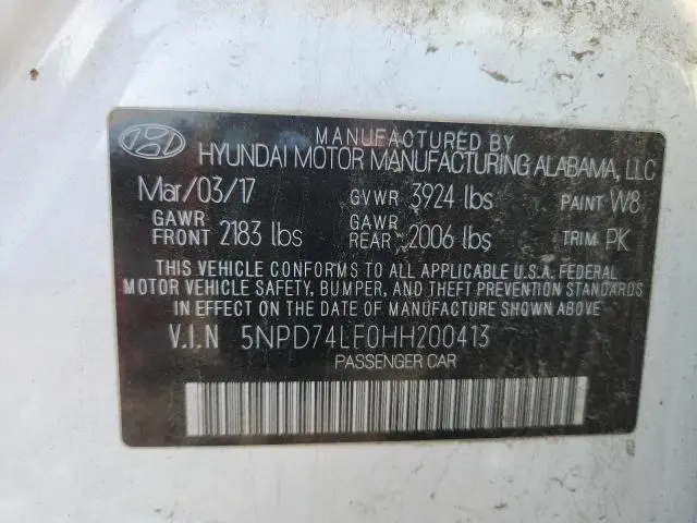 2017 HYUNDAI ELANTRA SE  
