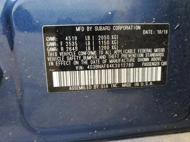 2019 SUBARU LEGACY 2.5I PREMIUM  