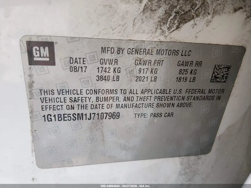 2018 CHEVROLET CRUZE LT AUTO