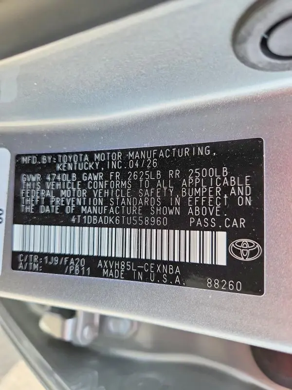 2026 TOYOTA CAMRY LE  
