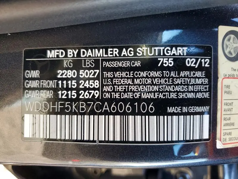 2012 MERCEDES-BENZ E 350  