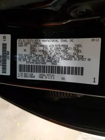 2013 TOYOTA TUNDRA CREWMAX LIMITED  