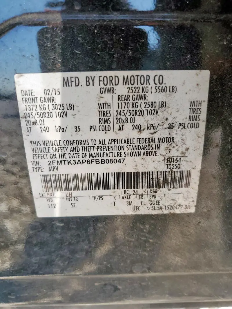 2015 FORD EDGE SPORT  