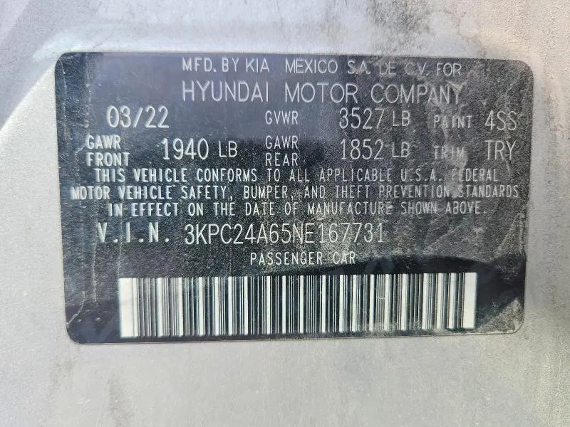 2022 HYUNDAI ACCENT SE  
