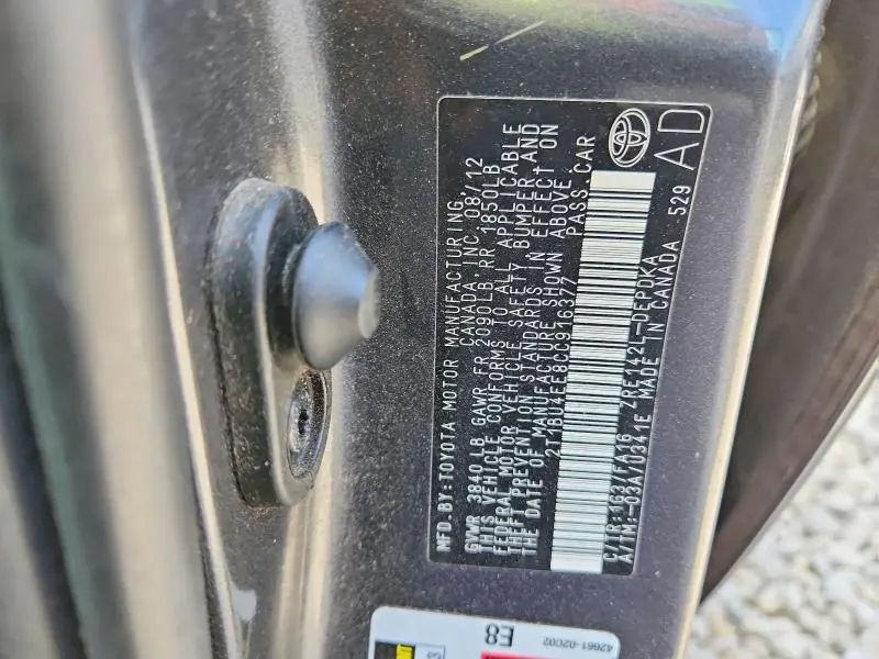 2012 TOYOTA COROLLA L  