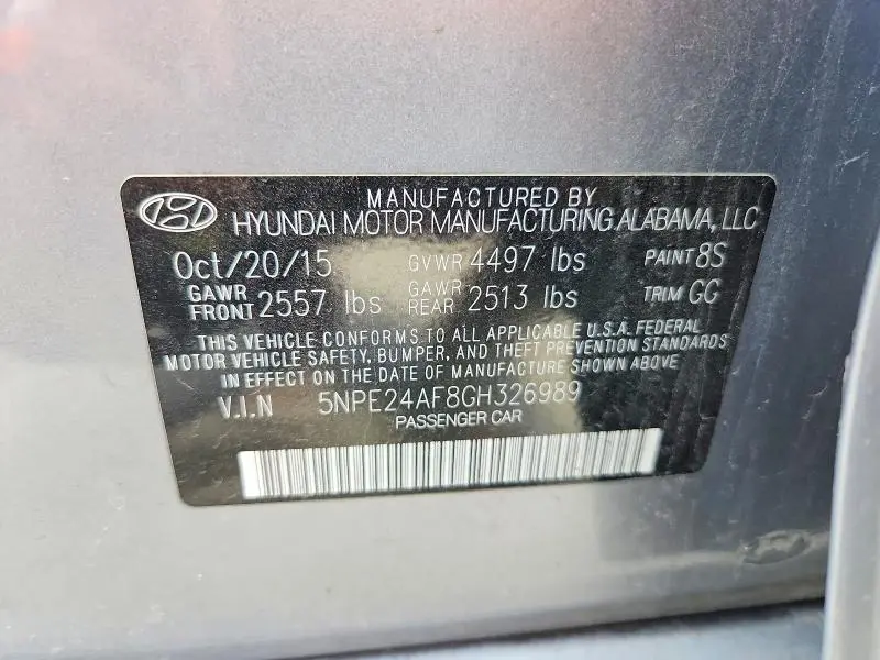 2016 HYUNDAI SONATA SE  