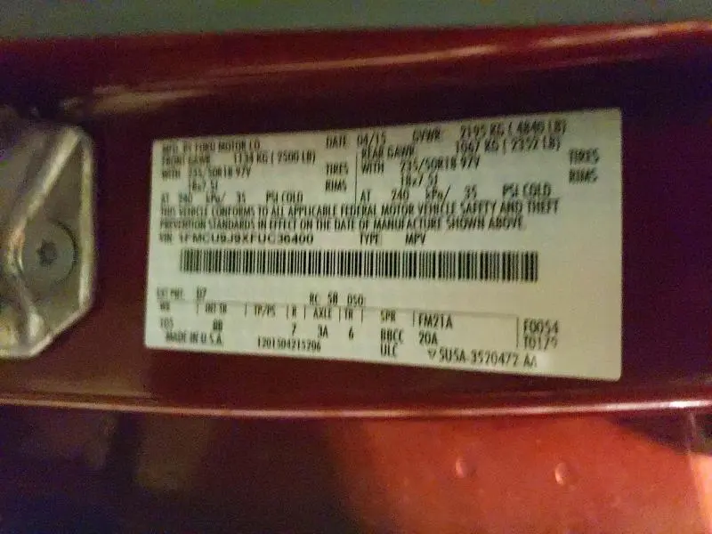 2015 FORD ESCAPE TITANIUM  