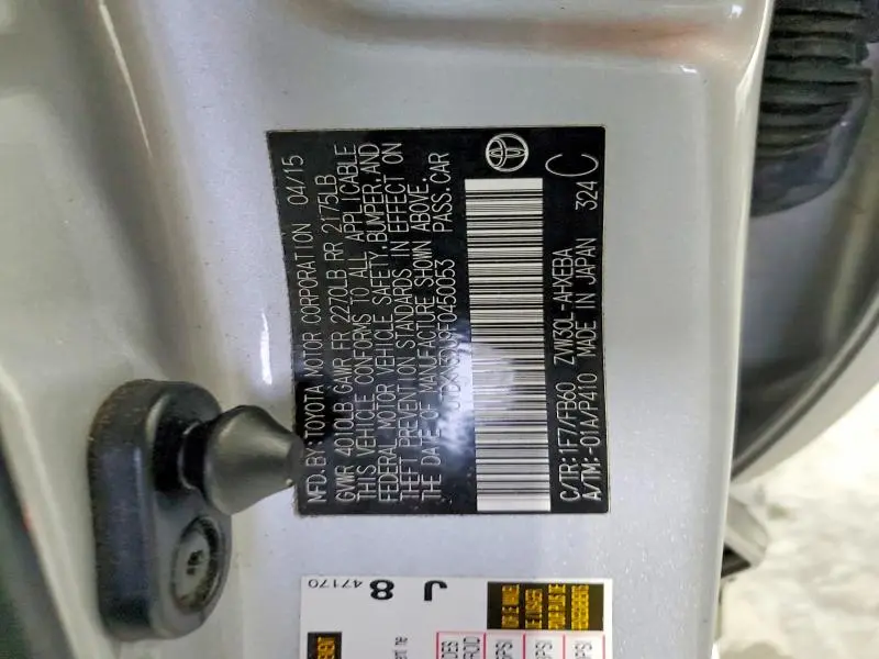 2015 TOYOTA PRIUS TWO  