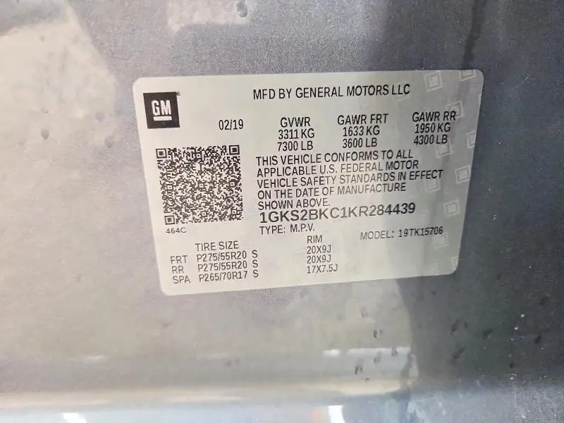 2019 GMC YUKON SLT  