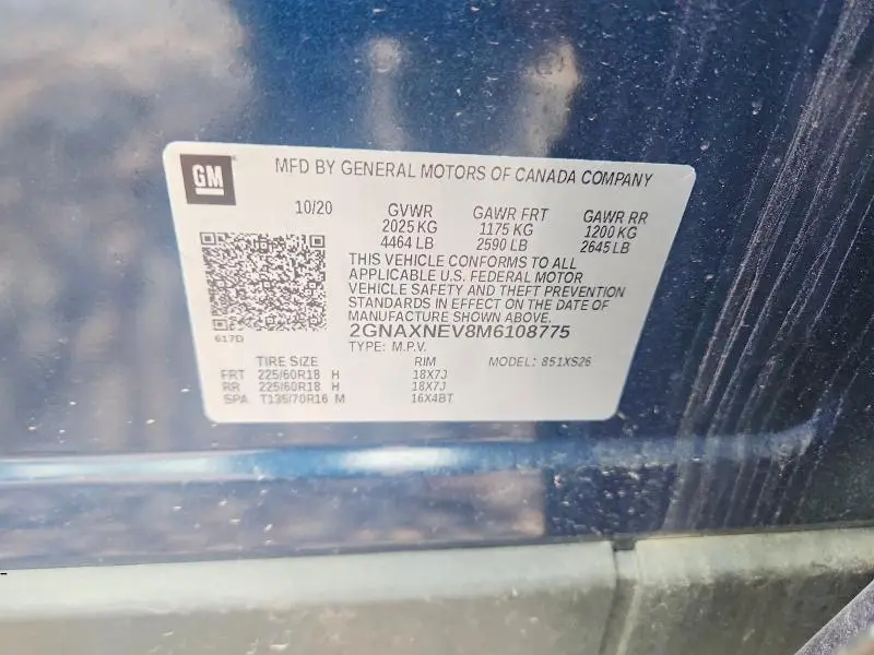 2021 CHEVROLET EQUINOX PREMIER  