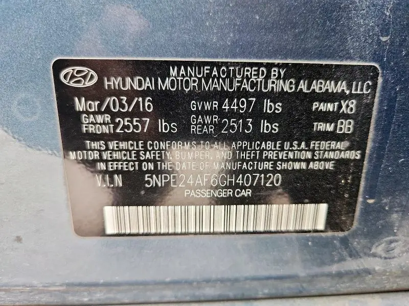 2016 HYUNDAI SONATA SE  