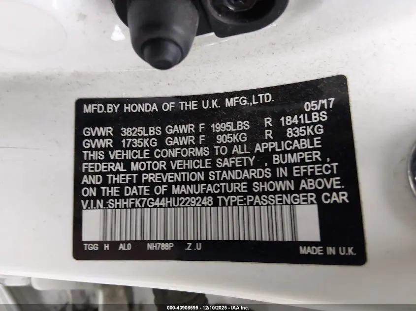 2017 HONDA CIVIC SPORT