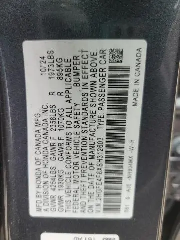 2025 HONDA CIVIC SPORT  