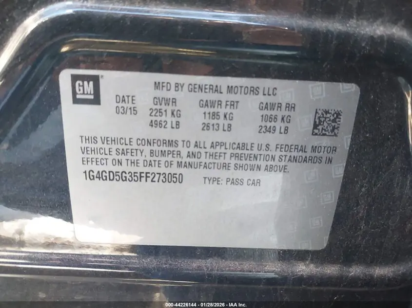 2015 BUICK LACROSSE PREMIUM I