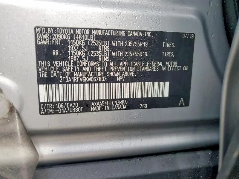 2019 TOYOTA RAV4 XLE PREMIUM  