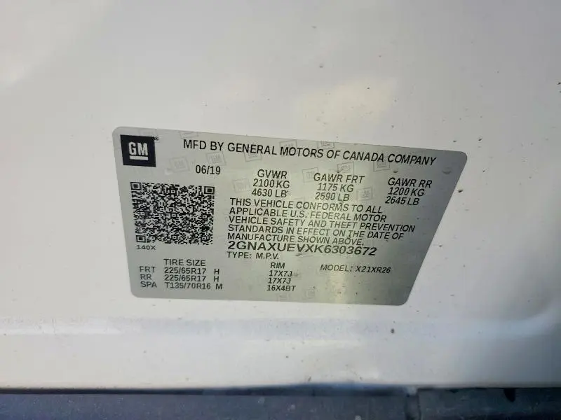 2019 CHEVROLET EQUINOX LT  