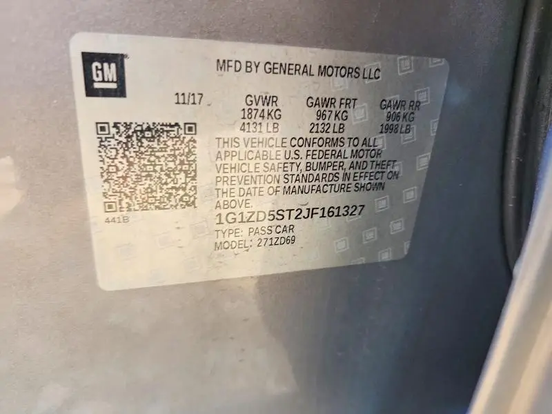2018 CHEVROLET MALIBU LT  