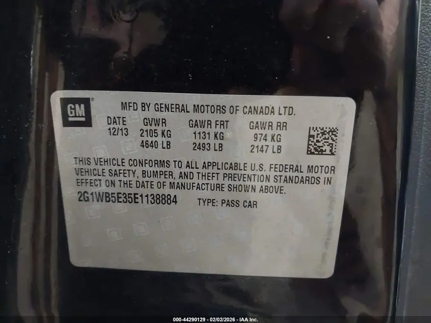 2014 CHEVROLET IMPALA LIMITED LT