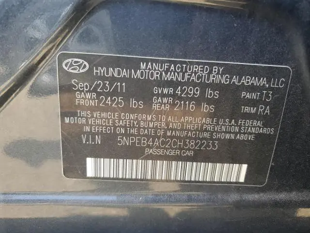2012 HYUNDAI SONATA GLS  