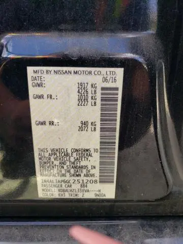 2016 NISSAN ALTIMA 2.5  