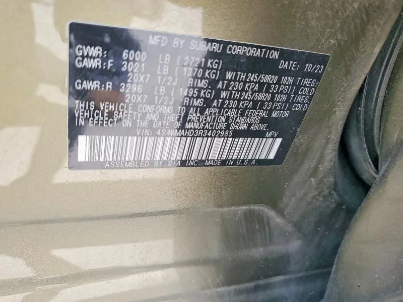 2024 SUBARU ASCENT ONYX EDITION  