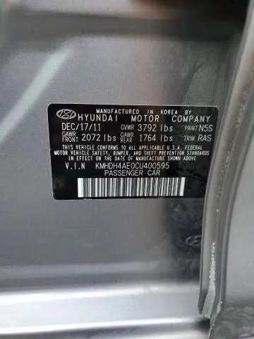2012 HYUNDAI ELANTRA GLS  
