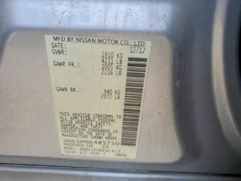 2013 NISSAN ALTIMA 2.5  