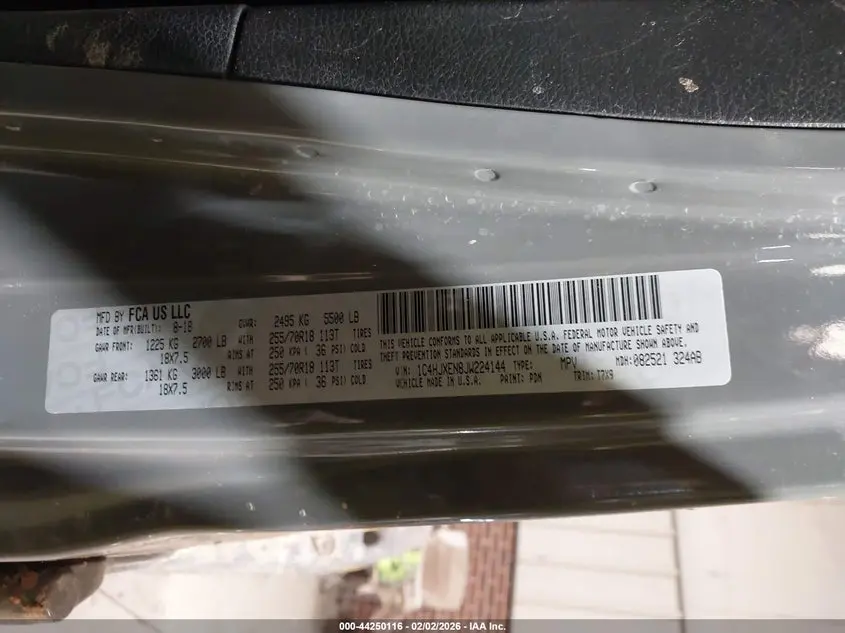 2018 JEEP WRANGLER UNLIMITED SAHARA 4X4