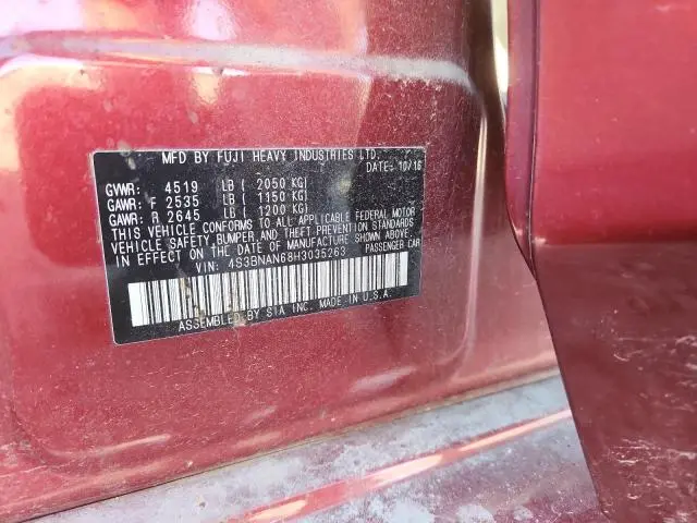 2017 SUBARU LEGACY 2.5I LIMITED  