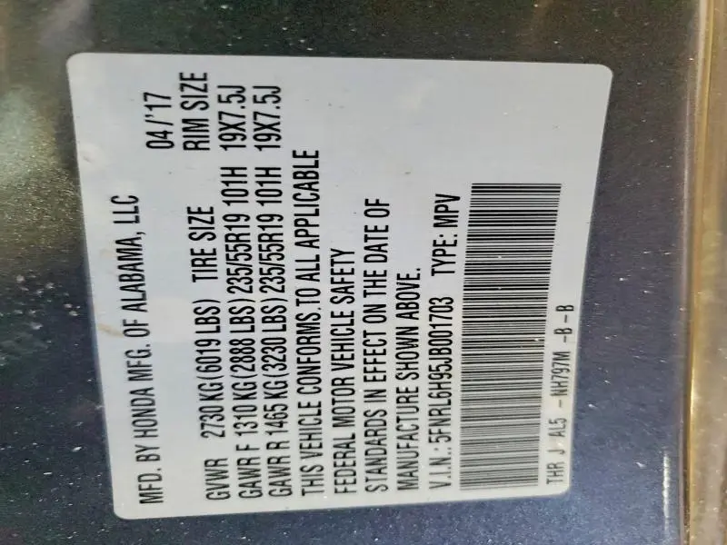 2018 HONDA ODYSSEY ELITE  