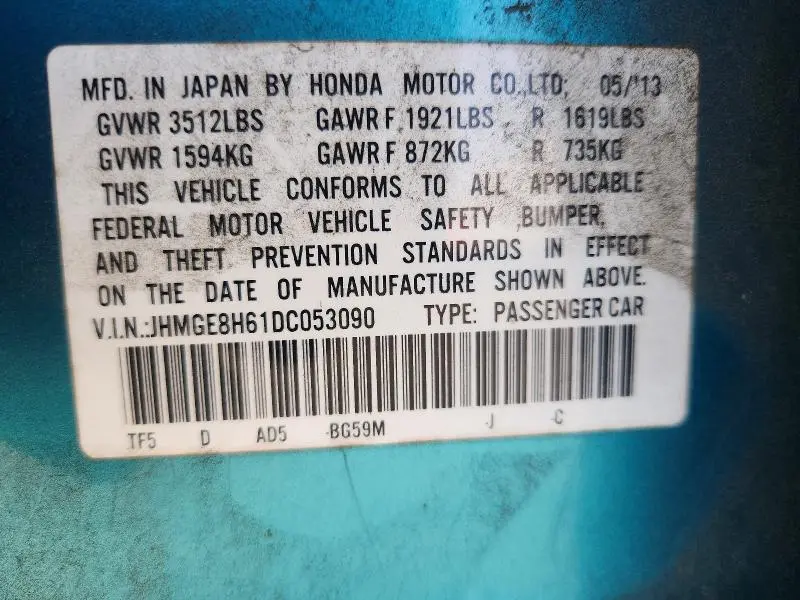 2013 HONDA FIT SPORT  