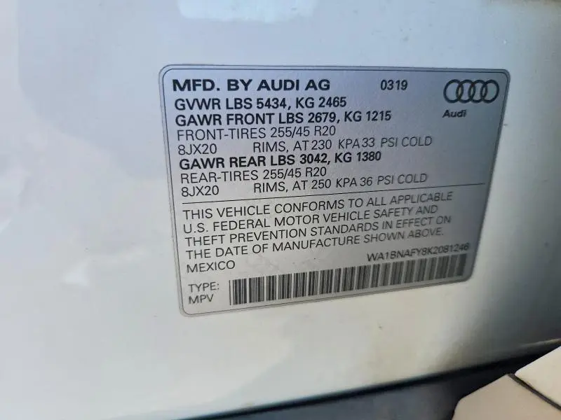 2019 AUDI Q5 PREMIUM PLUS  