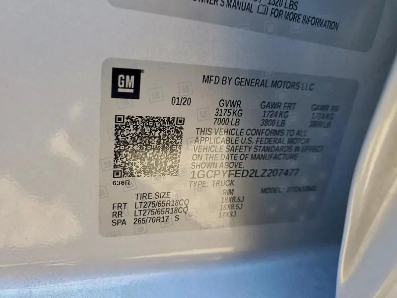 2020 CHEVROLET SILVERADO K1500 LT TRAIL BOSS  