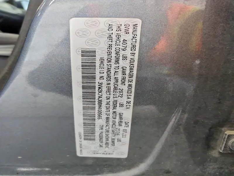 2011 VOLKSWAGEN JETTA BASE  