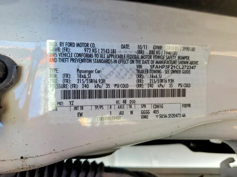 2012 FORD FOCUS SE  