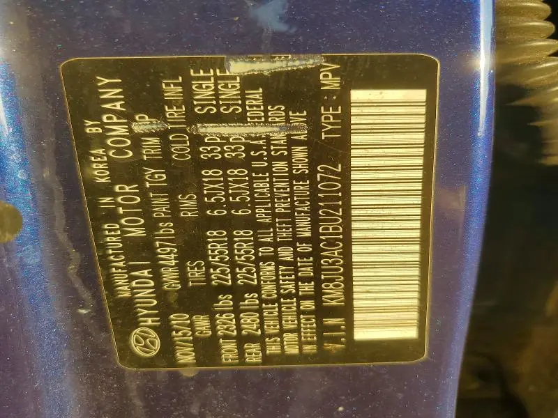 2011 HYUNDAI TUCSON LIMITED  