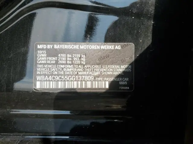 2016 BMW 428 XI GRAN COUPE SULEV  