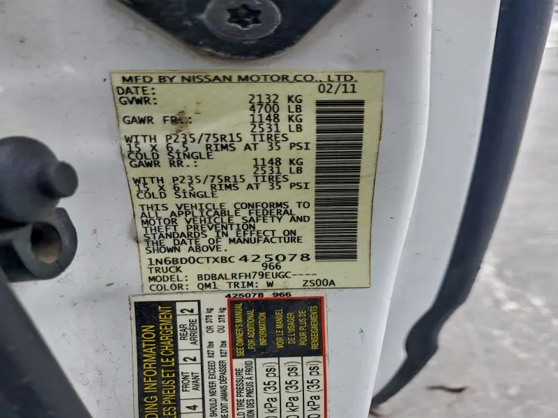 2011 NISSAN FRONTIER S  