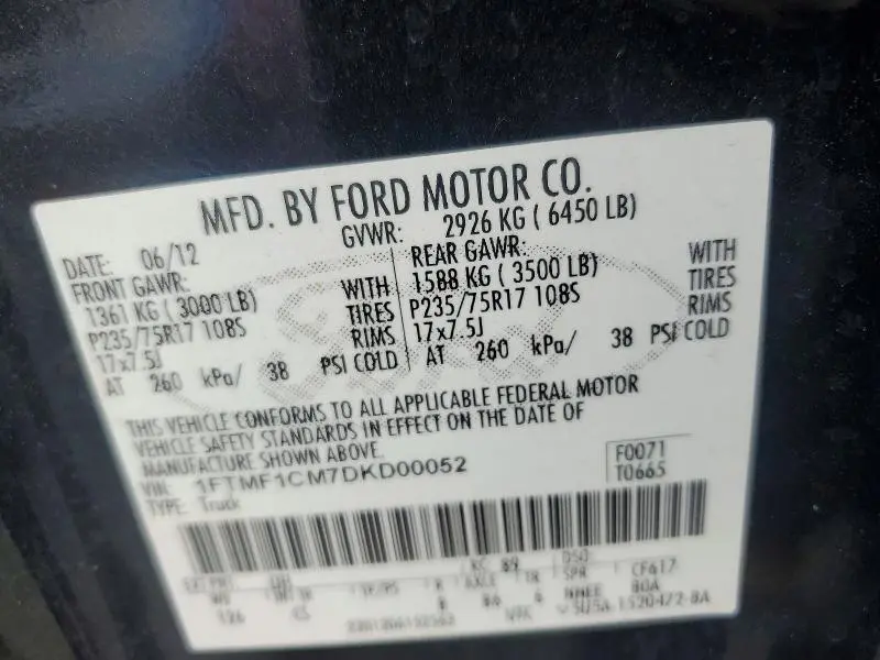 2013 FORD F150   
