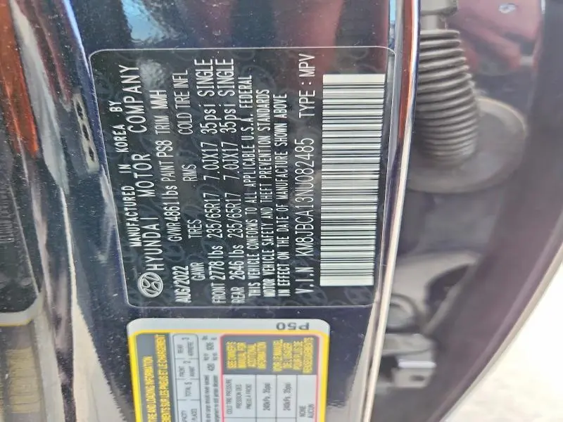 2022 HYUNDAI TUCSON BLUE  